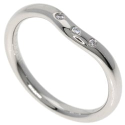 Tiffany & Co. Carved 3P Diamond Ring, Platinum PT950, Women's, TIFFANY