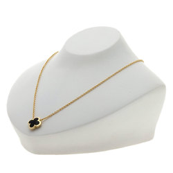 Van Cleef & Arpels Pure Alhambra Onyx Necklace K18 Yellow Gold Women's