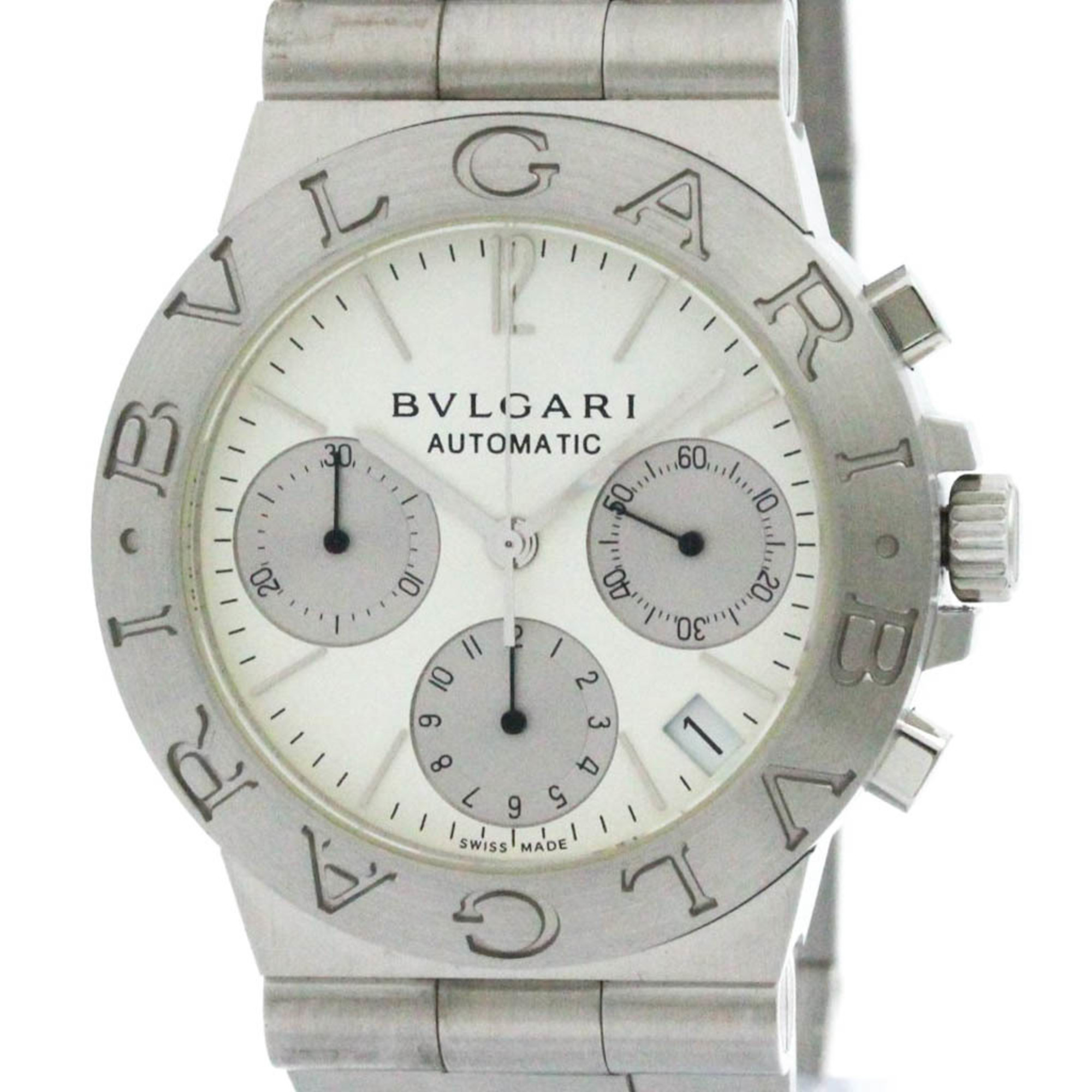 Polished BVLGARI Diagono Sport Chronograph Automatic Watch CH35S AUTO BF574852