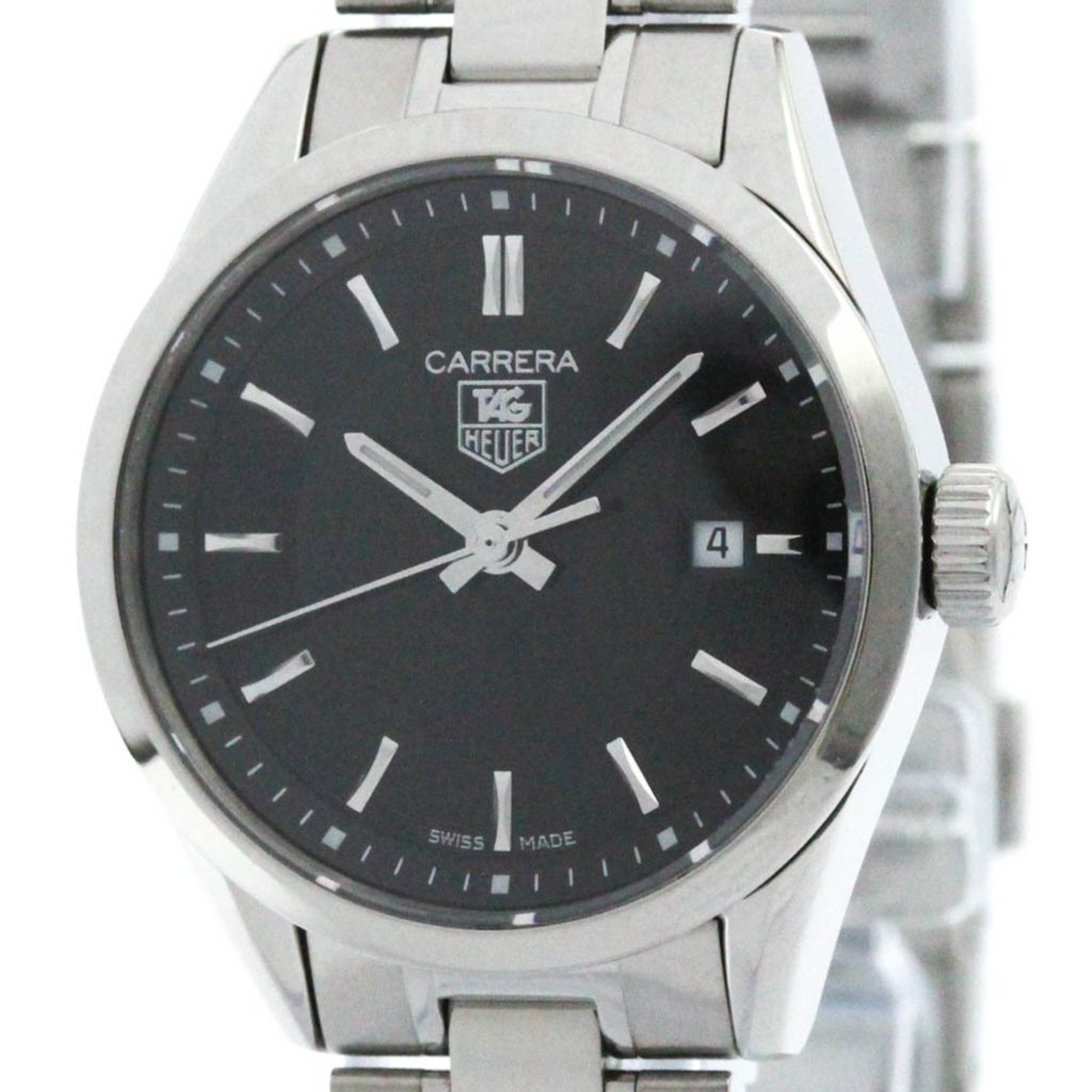 Polished TAG HEUER Carrera Stainless Steel Quartz Ladies Watch WV1414 BF573092