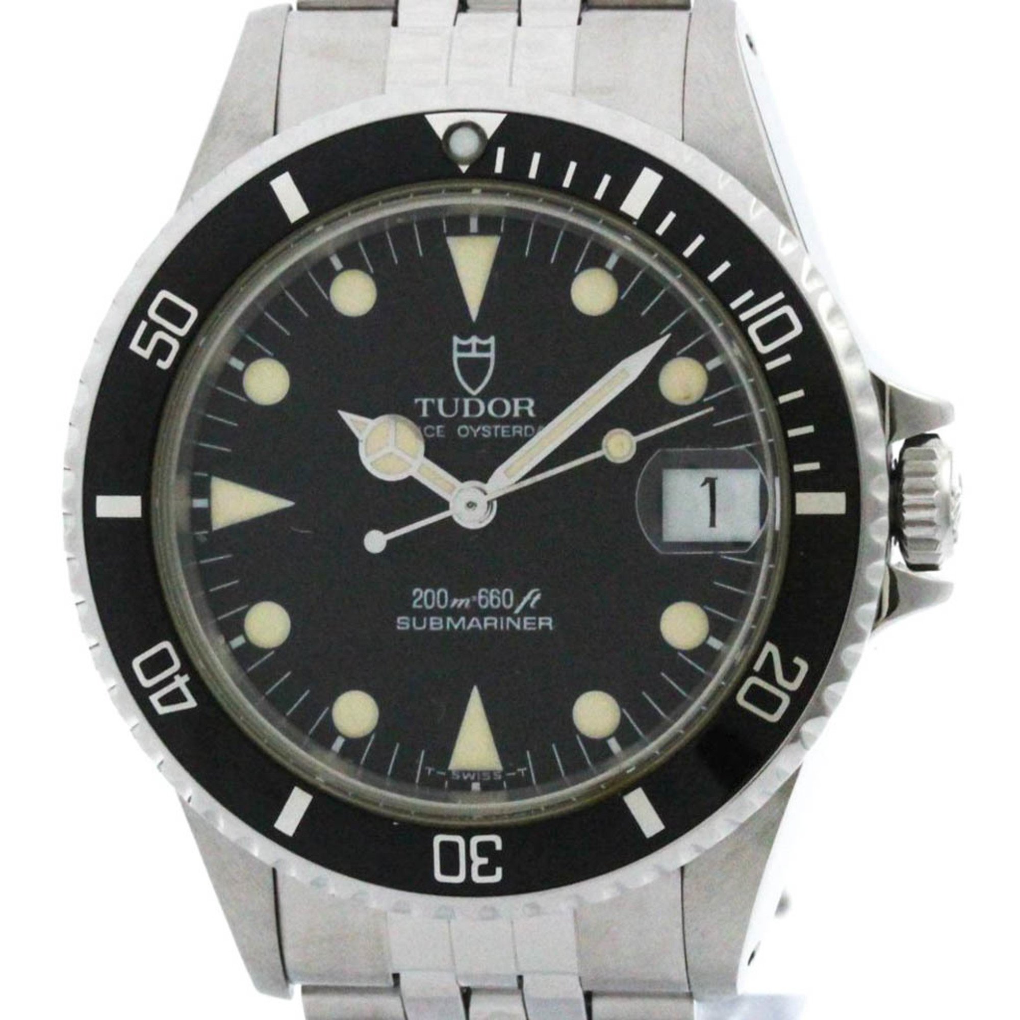 Polished TUDOR Rolex Prince Oyster Date Submariner Steel Watch 75090 BF574818