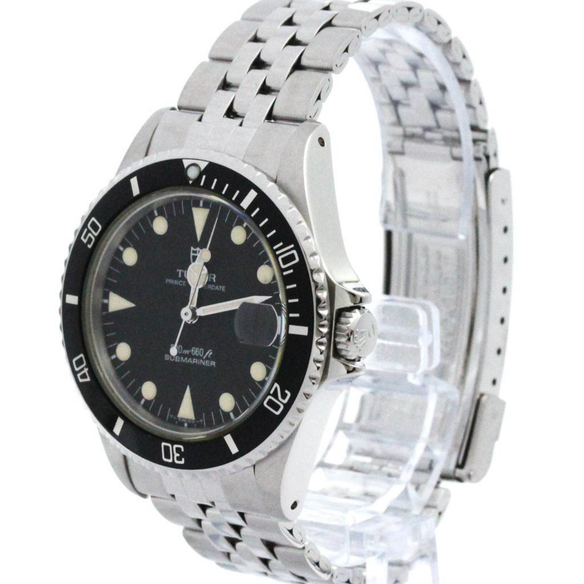 Polished TUDOR Rolex Prince Oyster Date Submariner Steel Watch 75090 BF574818