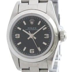 Polished ROLEX Oyster Perpetual 67180 T Serial Automatic Ladies Watch BF574866