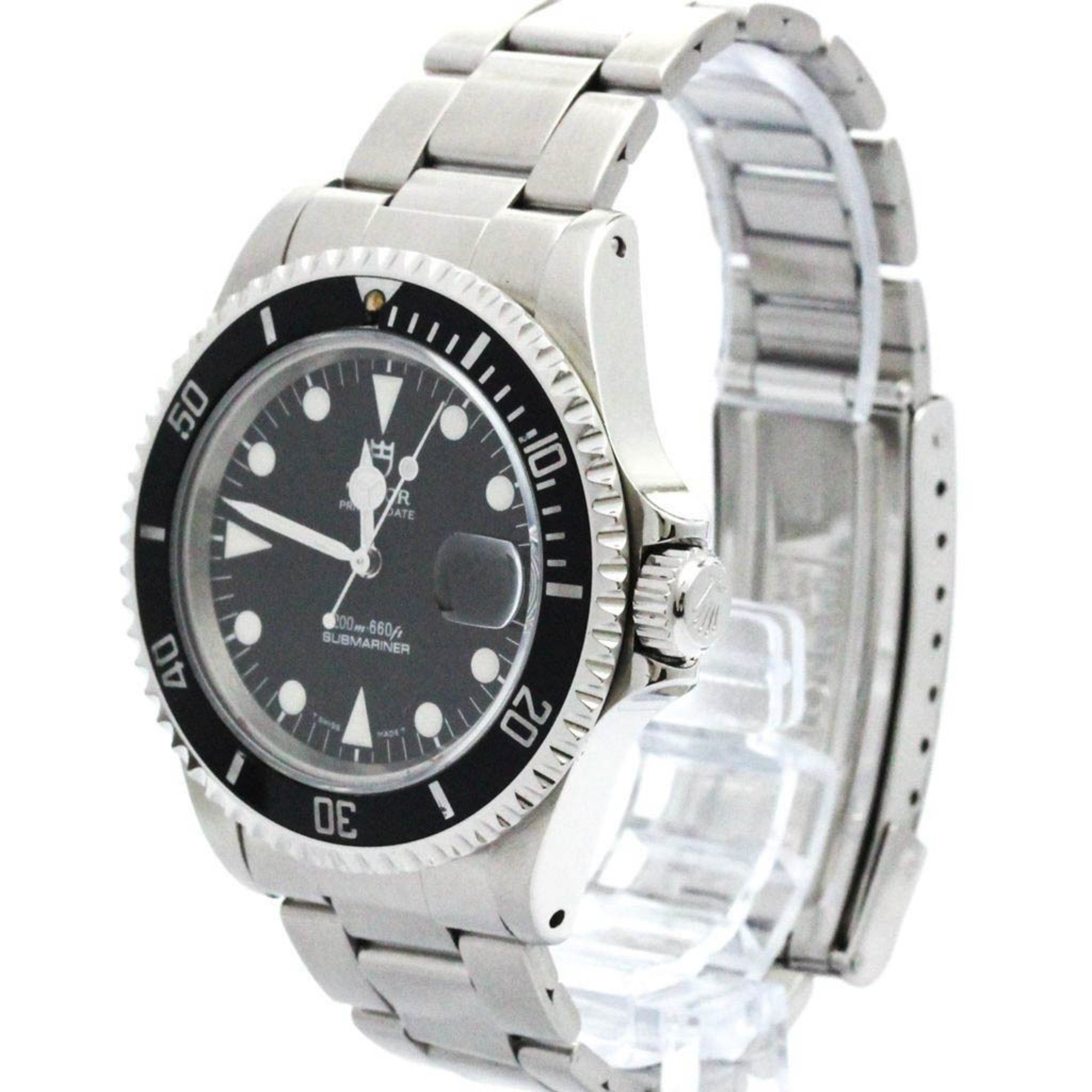 Polished TUDOR Prince Date Submariner Steel Mens Watch 79190 BF558849