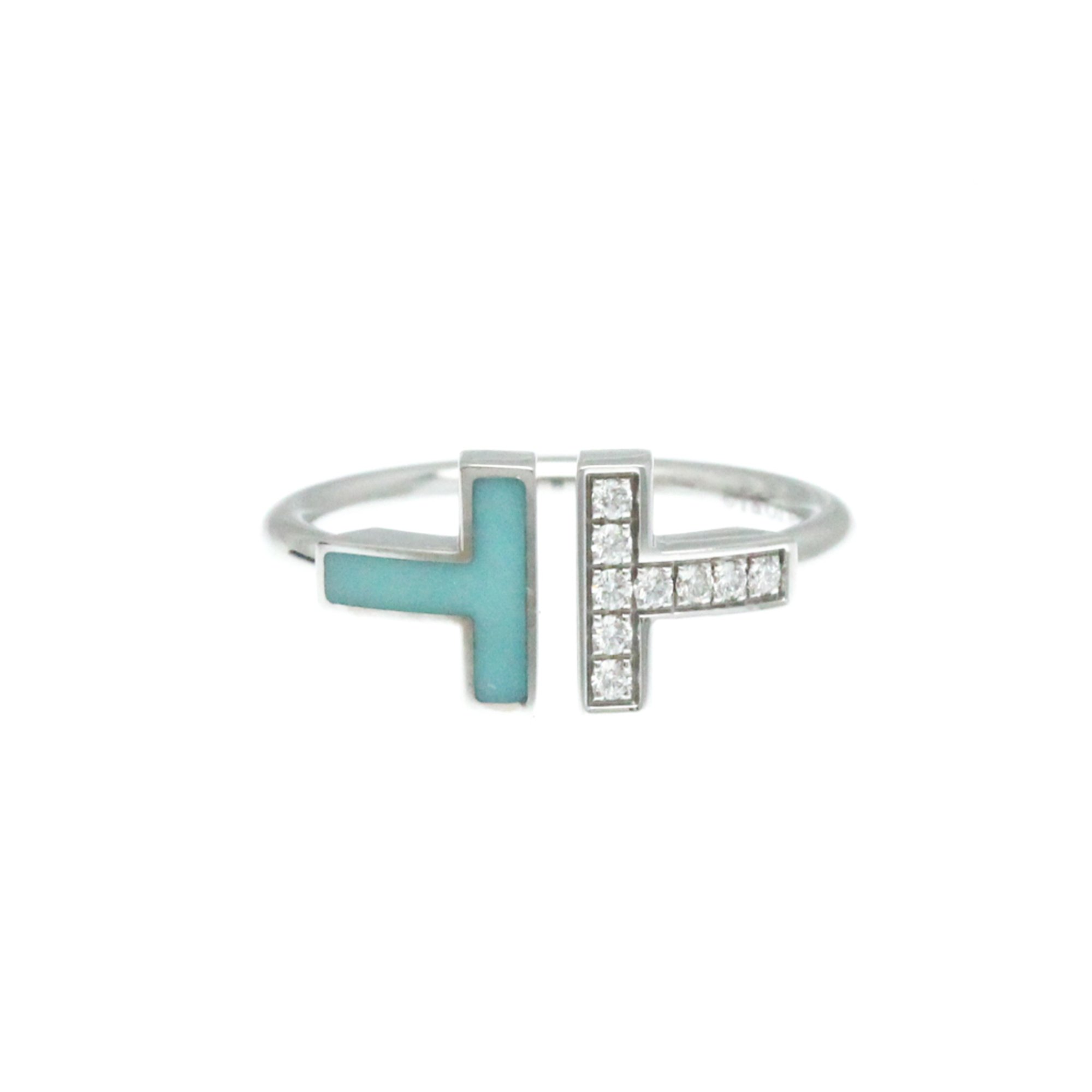 Tiffany T Wire Ring White Gold (18K) Fashion Diamond,Turquoise Band Ring