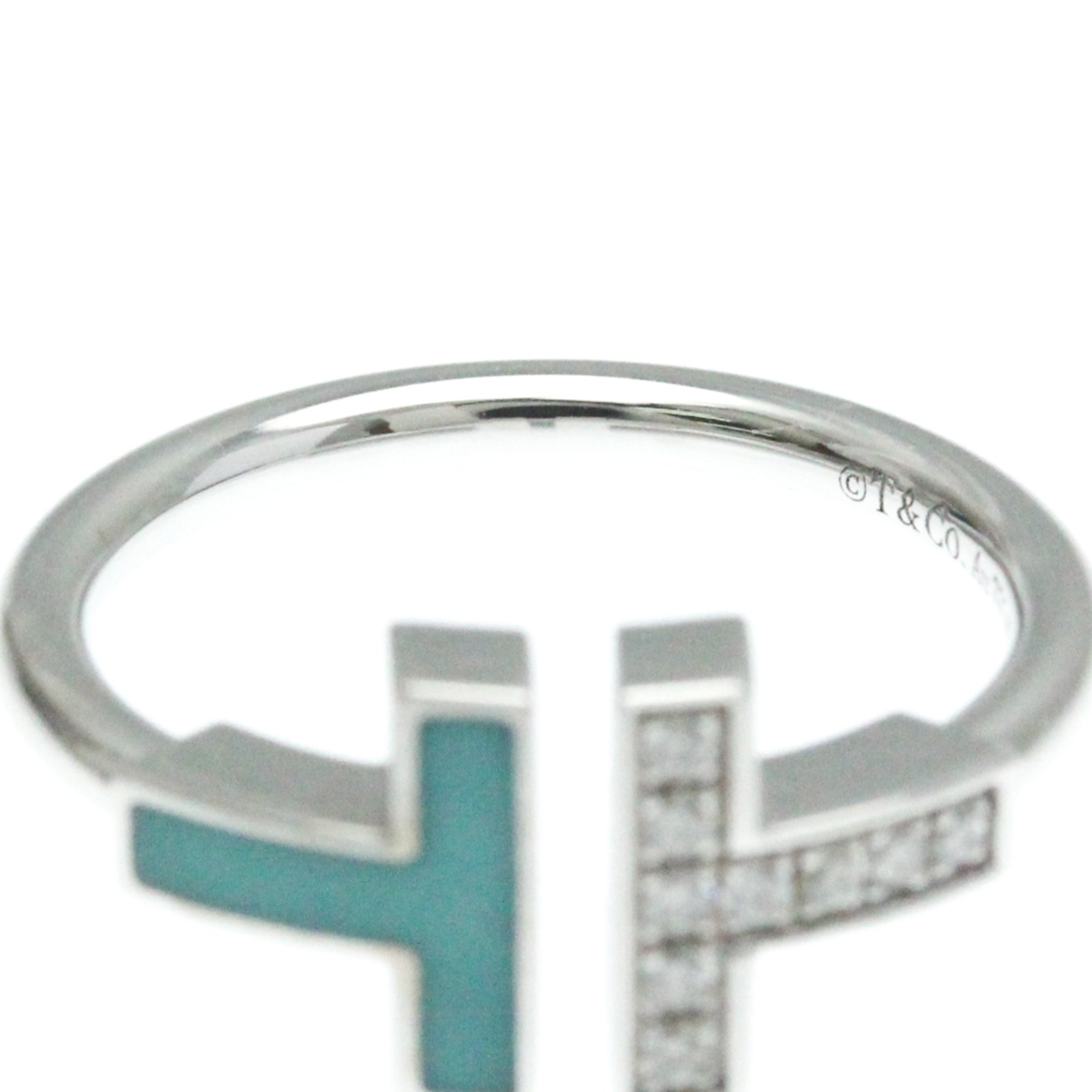 Tiffany T Wire Ring White Gold (18K) Fashion Diamond,Turquoise Band Ring