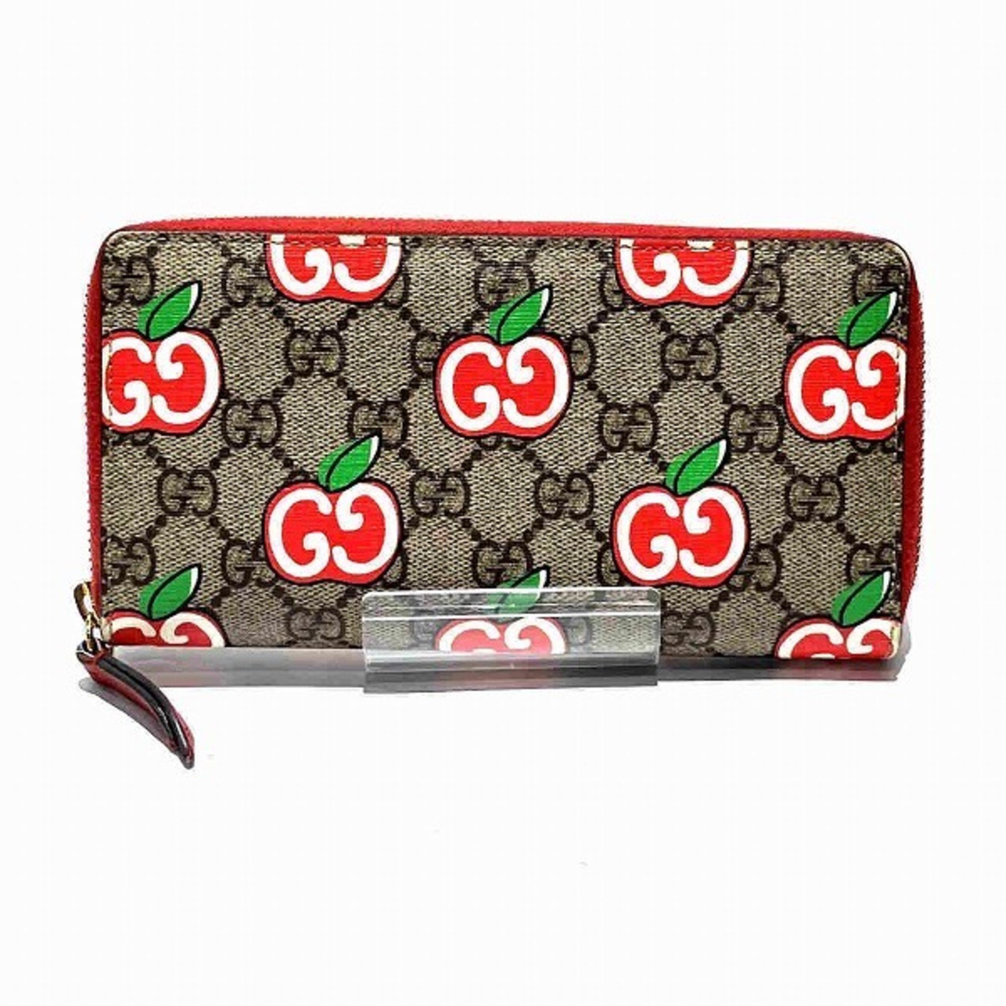 GUCCI GG Supreme Apple Collection Round Wallet 624880 Long for Women