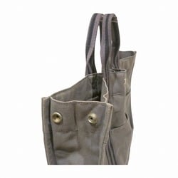 Hermes Foule MM Grey Canvas Bag Tote Handbag Men Women