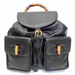 GUCCI Bamboo Backpack 2058 Black Bag Men Women