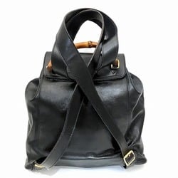 GUCCI Bamboo Backpack 2058 Black Bag Men Women