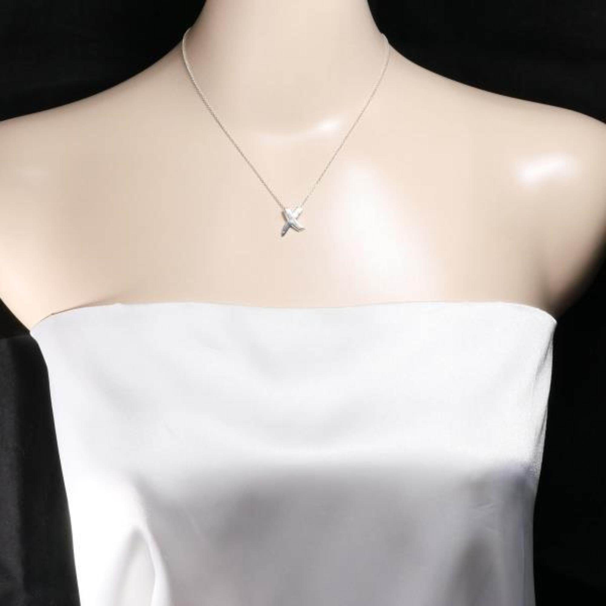 Tiffany Kiss Silver Necklace Diamond Total weight approx. 2.4g Approx. 41cm