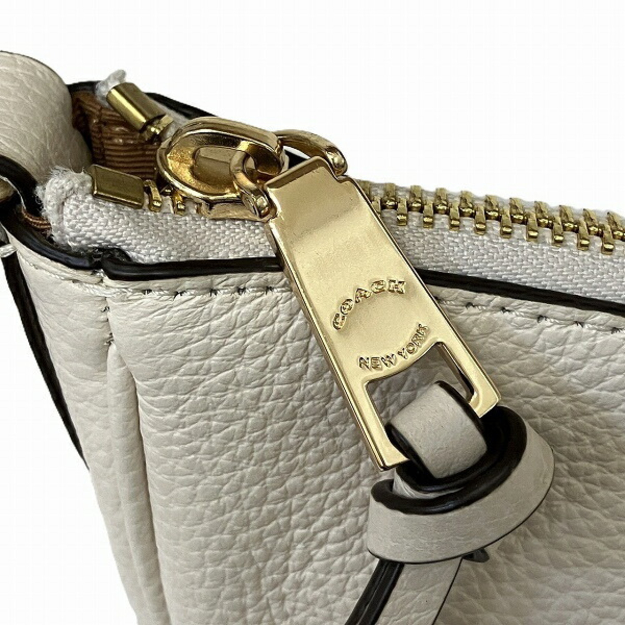 Coach COACH Ellie C1648 Ivory Pepple Leather Bag Shoulder Women's