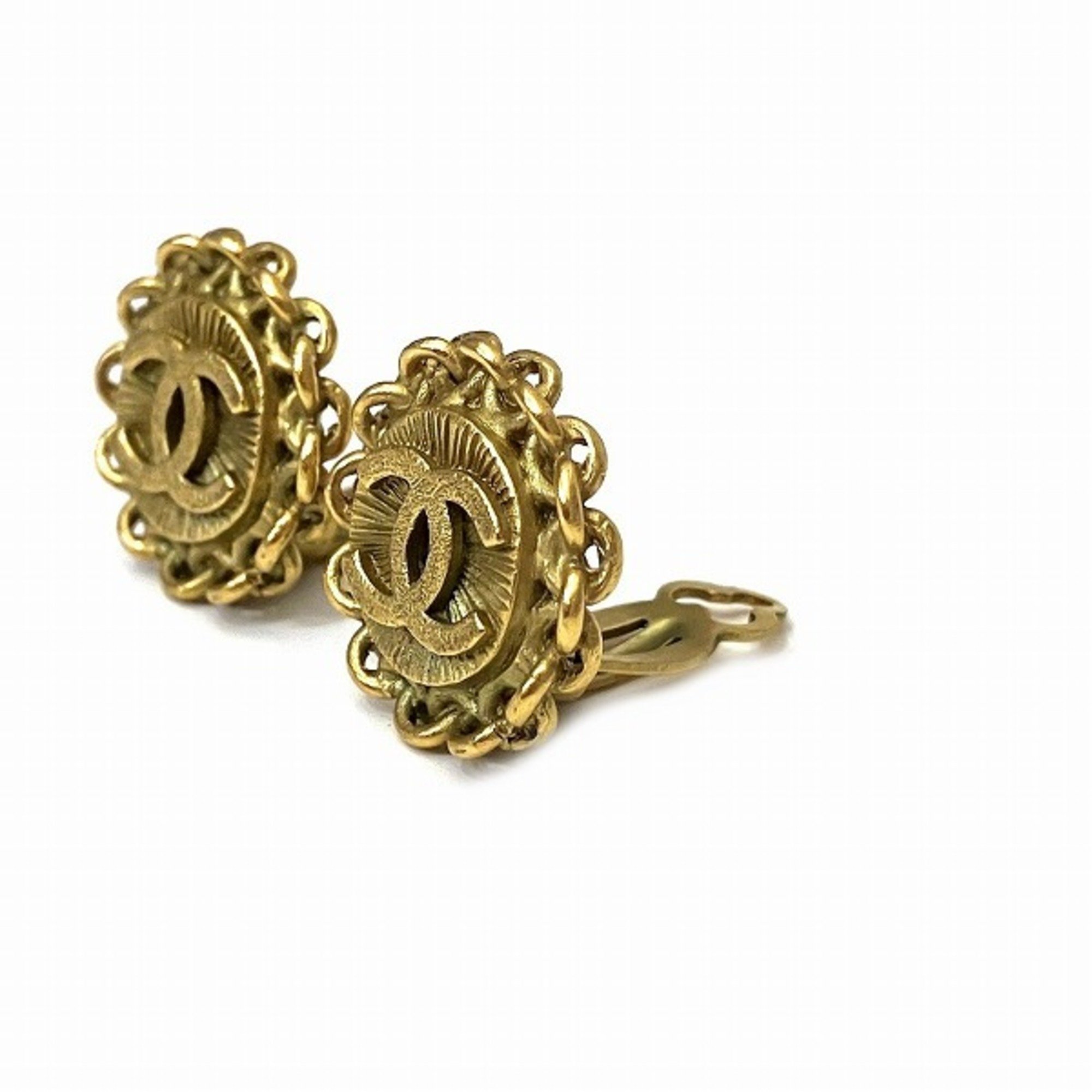 CHANEL Round Coco Sunbeam 95P Earrings, Accessories, Women's