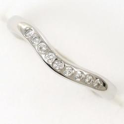 Tiffany Curved Band PT950 Ring Diamond Total Weight Approx. 3.0g