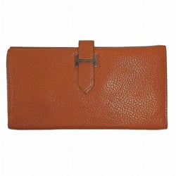 Hermes Bearn F engraved long wallet, bi-fold wallet for women