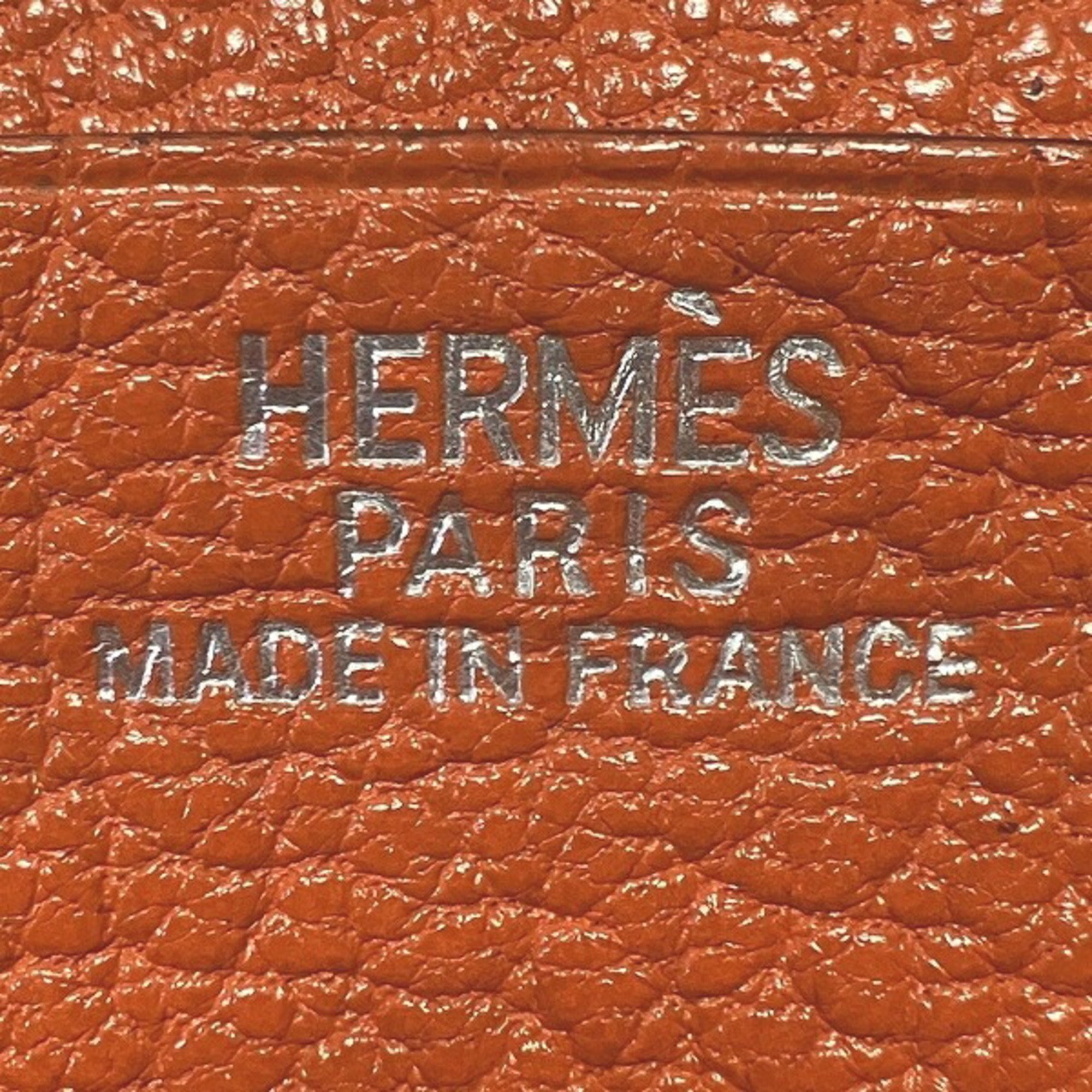 Hermes Bearn F engraved long wallet, bi-fold wallet for women