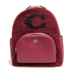 Coach H2221 Red x Shearling Leather Bag Backpack for Women