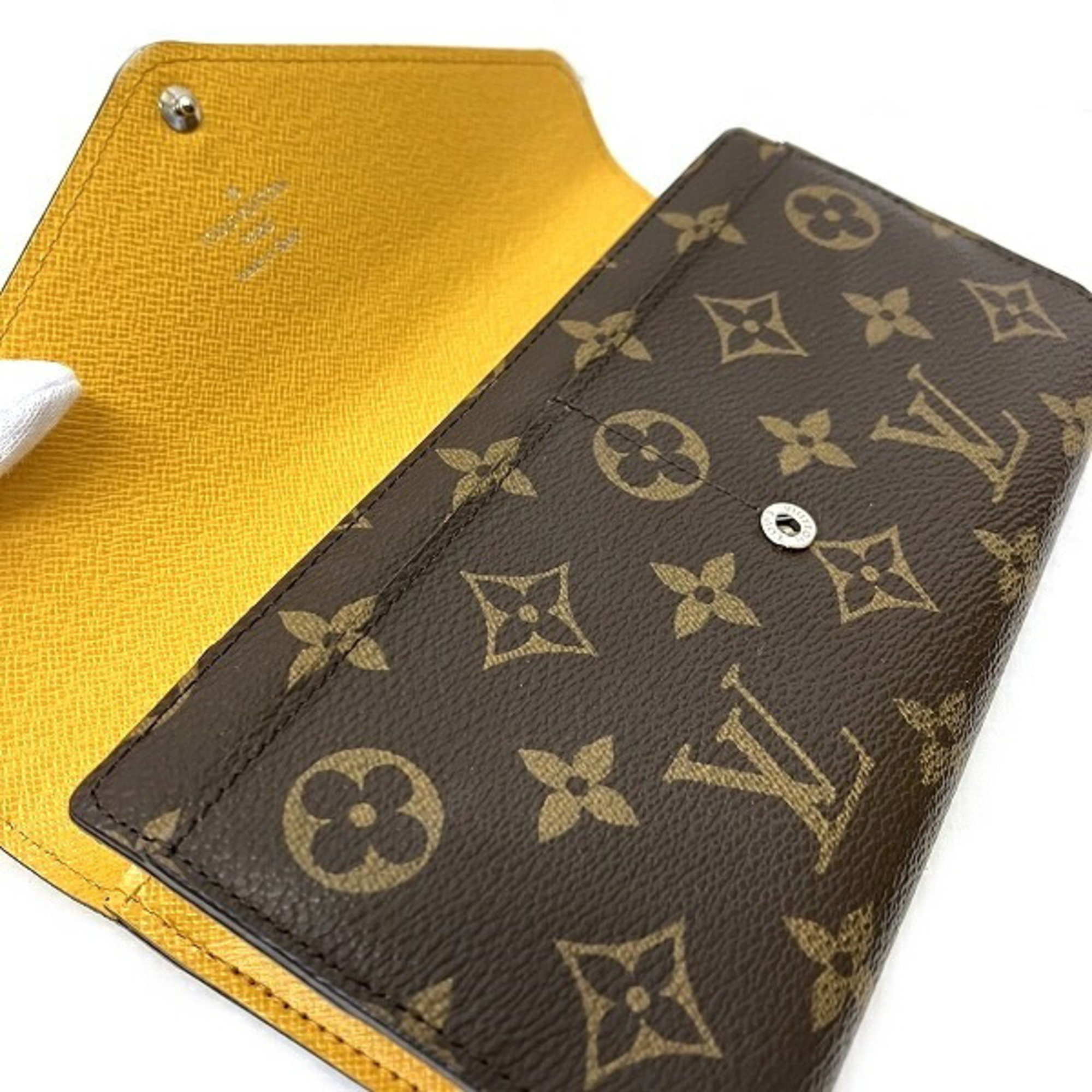 Louis Vuitton Monogram Portefeuille Marie Roulon M60506 Citron Long Wallet Tri-fold for Women