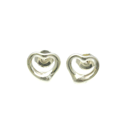 Tiffany Open Heart No Stone Silver 925 Stud Earrings Silver