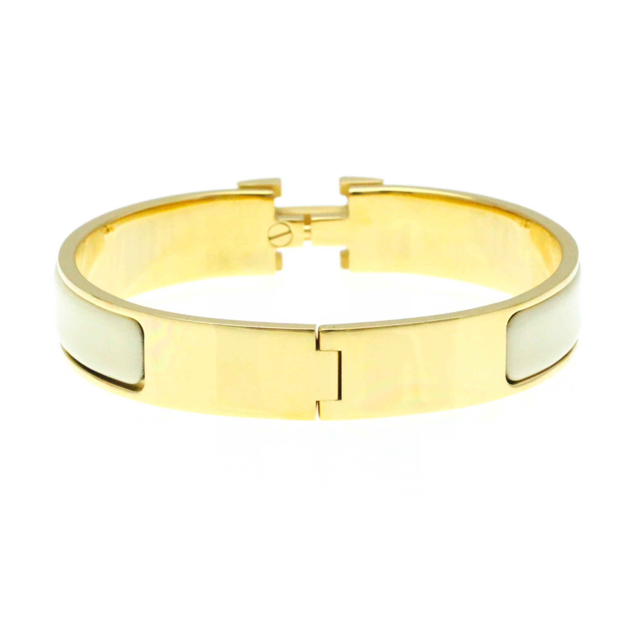 Hermes Click Clack H Bangle Beige,Gold Gold Plated