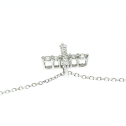 Ponte Vecchio Cross Diamond Necklace White Gold (18K) Diamond Men,Women Fashion Pendant Necklace Carat/0.19 (Silver)