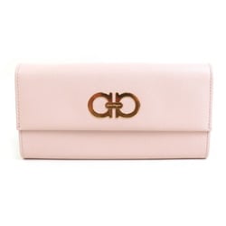 Salvatore Ferragamo Long Wallet Gancini Leather Pink Women's h30421a