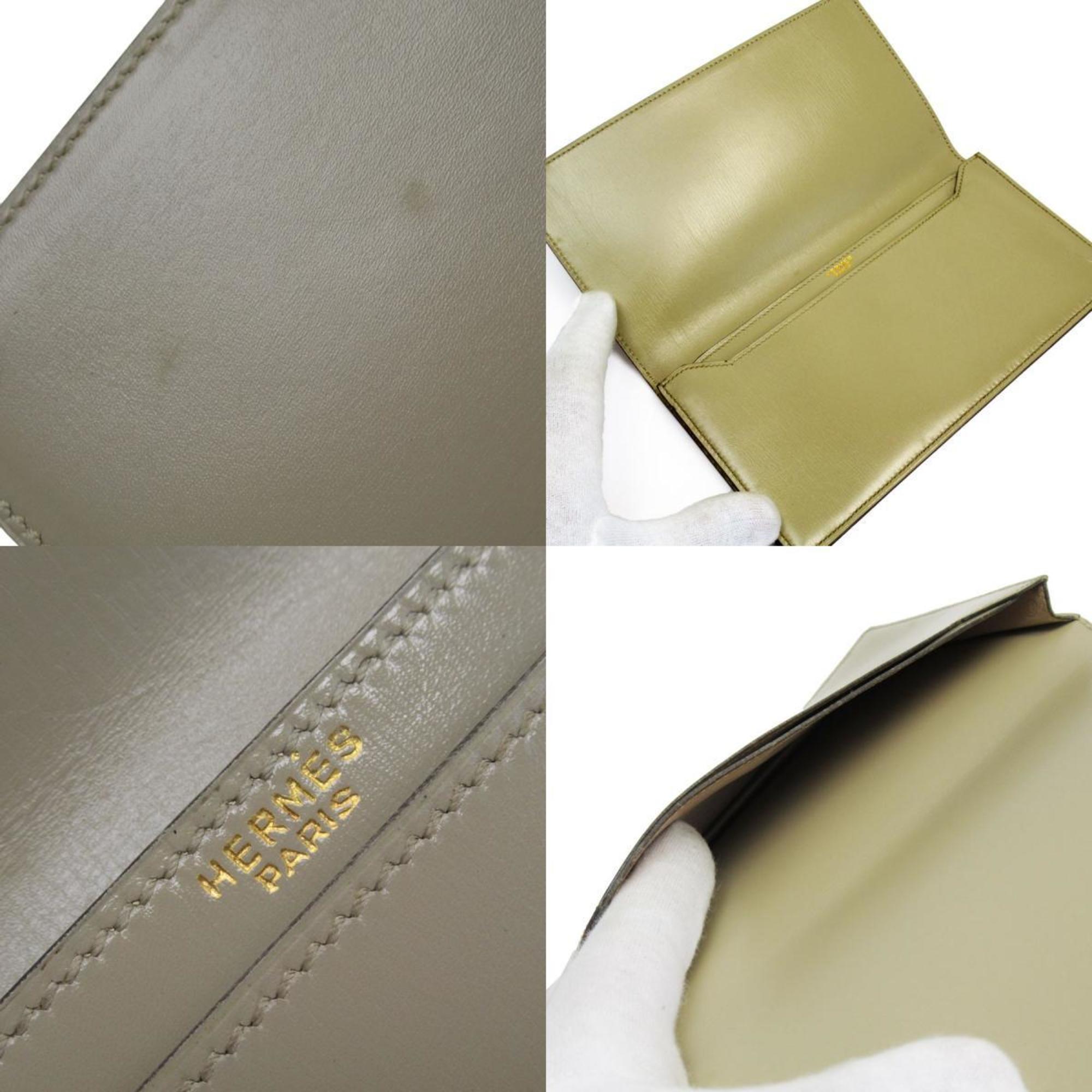 Hermes HERMES wallet leather beige men's w0628g