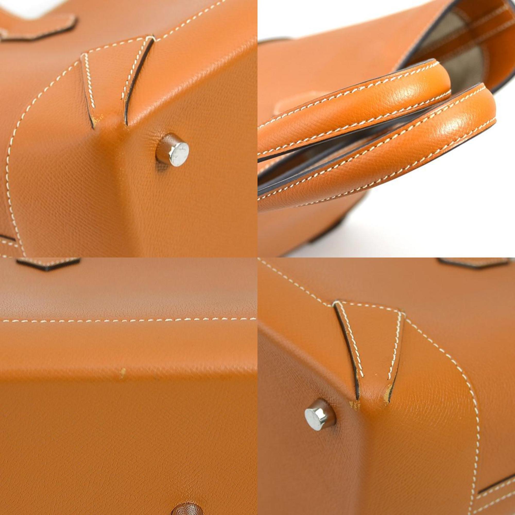 Hermes HERMES Handbag Tote Bag Maxi Box Cabas 30 Evercolor Veau Epsom Toffee Men's Women's 99948i