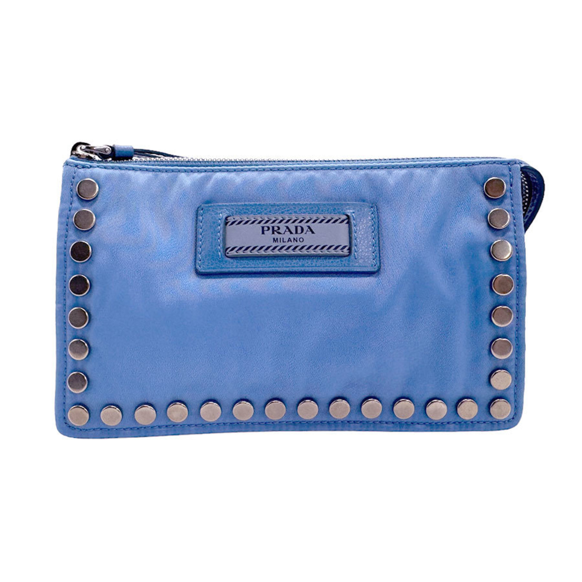 PRADA Pouch Nylon Blue Women's 1ND009 z1949