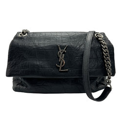 Saint Laurent shoulder bag in embossed leather, black, for women, 620663 z1953