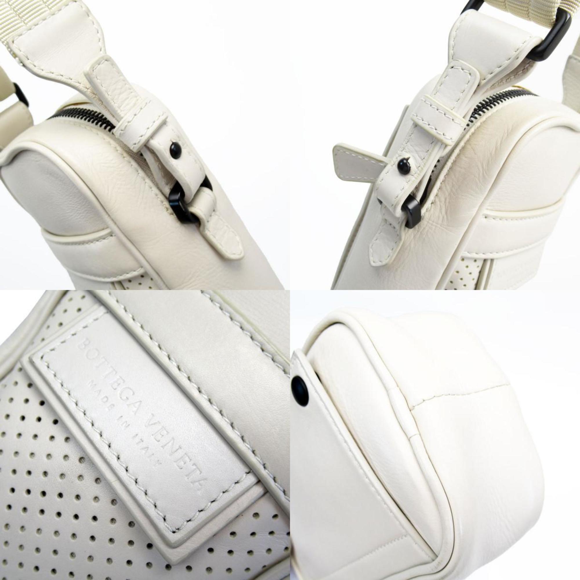 BOTTEGA VENETA shoulder bag, pochette, leather, canvas, ivory, men's, women's w0618a