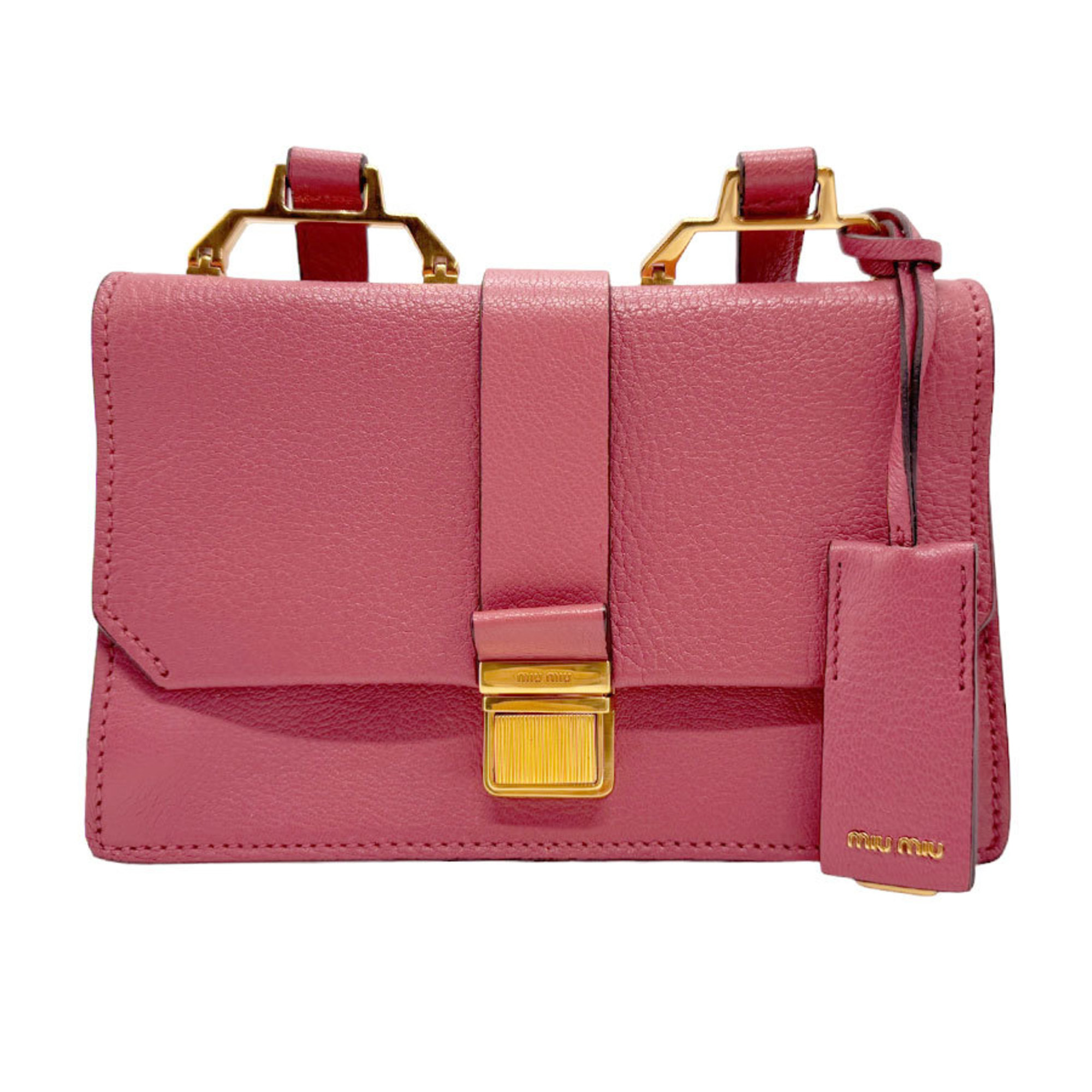 Miu Miu Miu shoulder bag leather pink ladies z1975