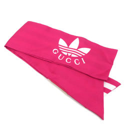 GUCCI Scarf Muffler Ribbon x adidas Silk Pink White Women's h30430g