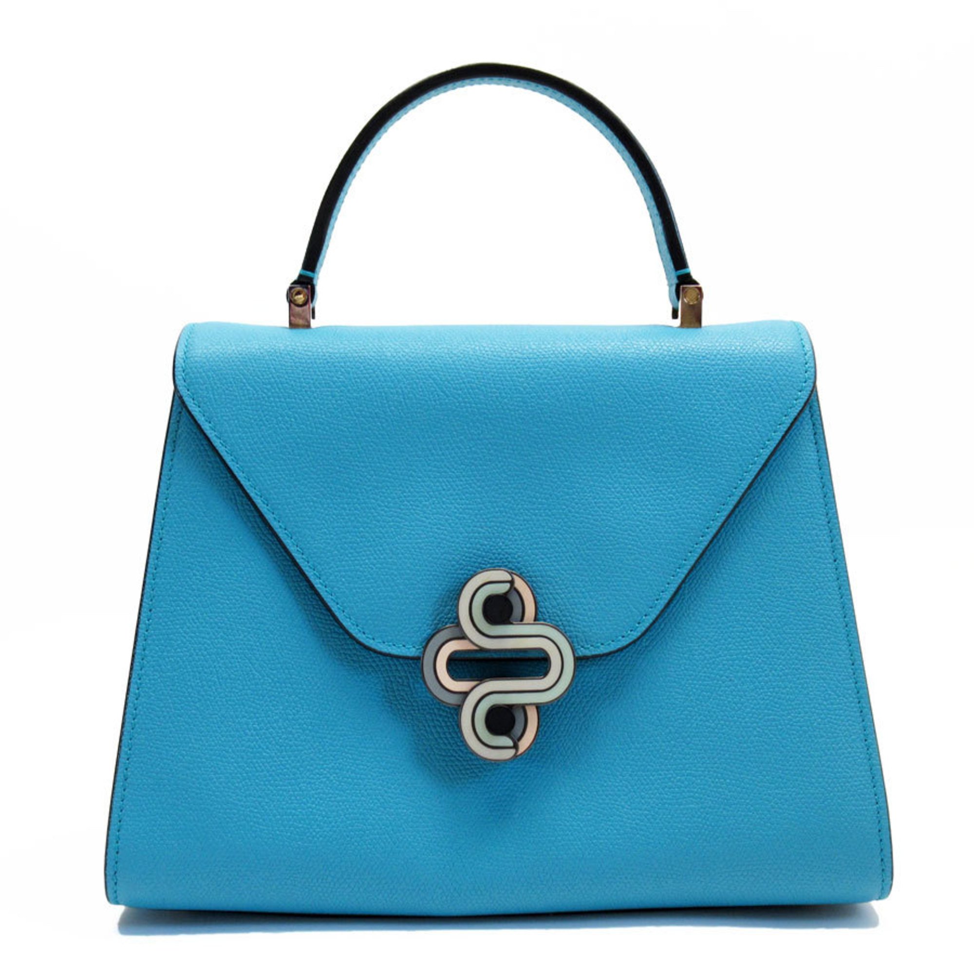 Valextra handbag leather blue ladies w0619a