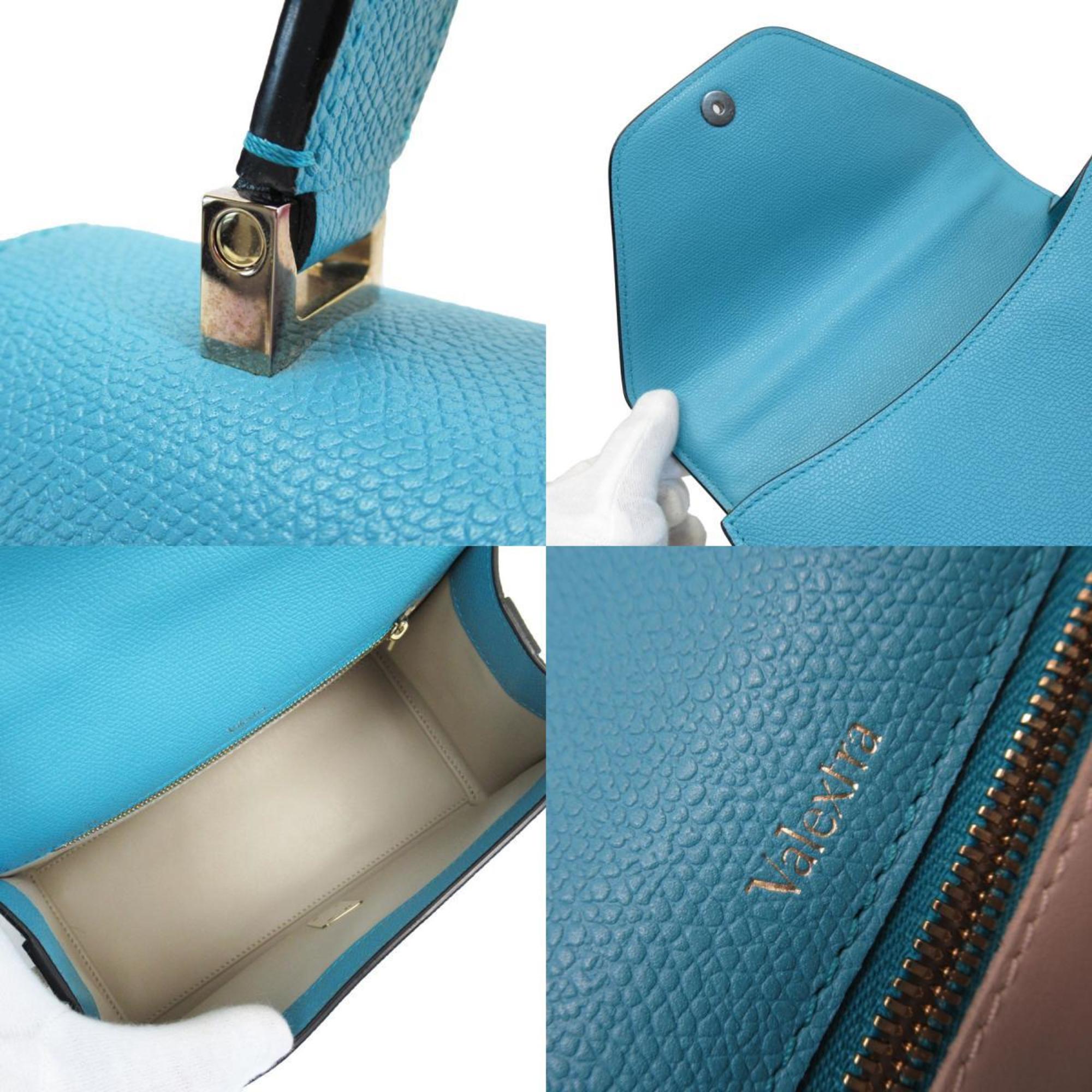 Valextra handbag leather blue ladies w0619a