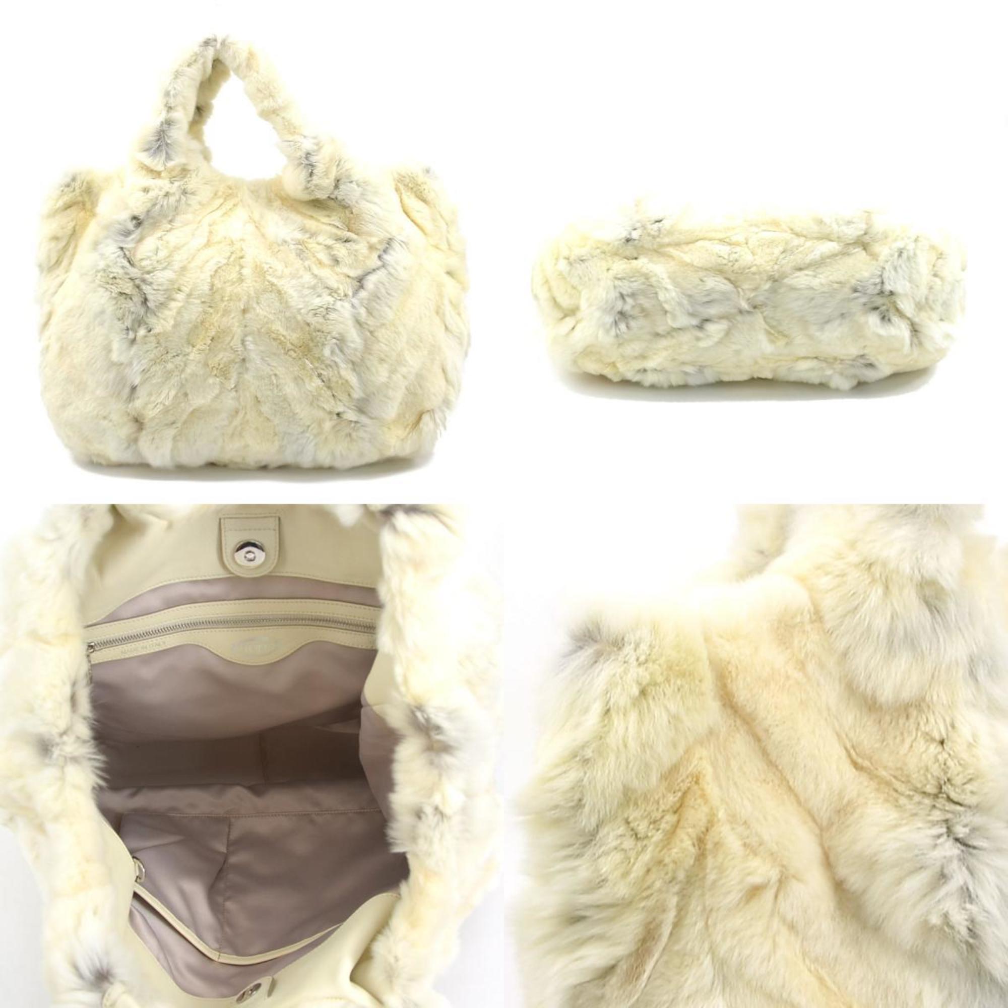 Tod's fur ivory handbag for women h30411a