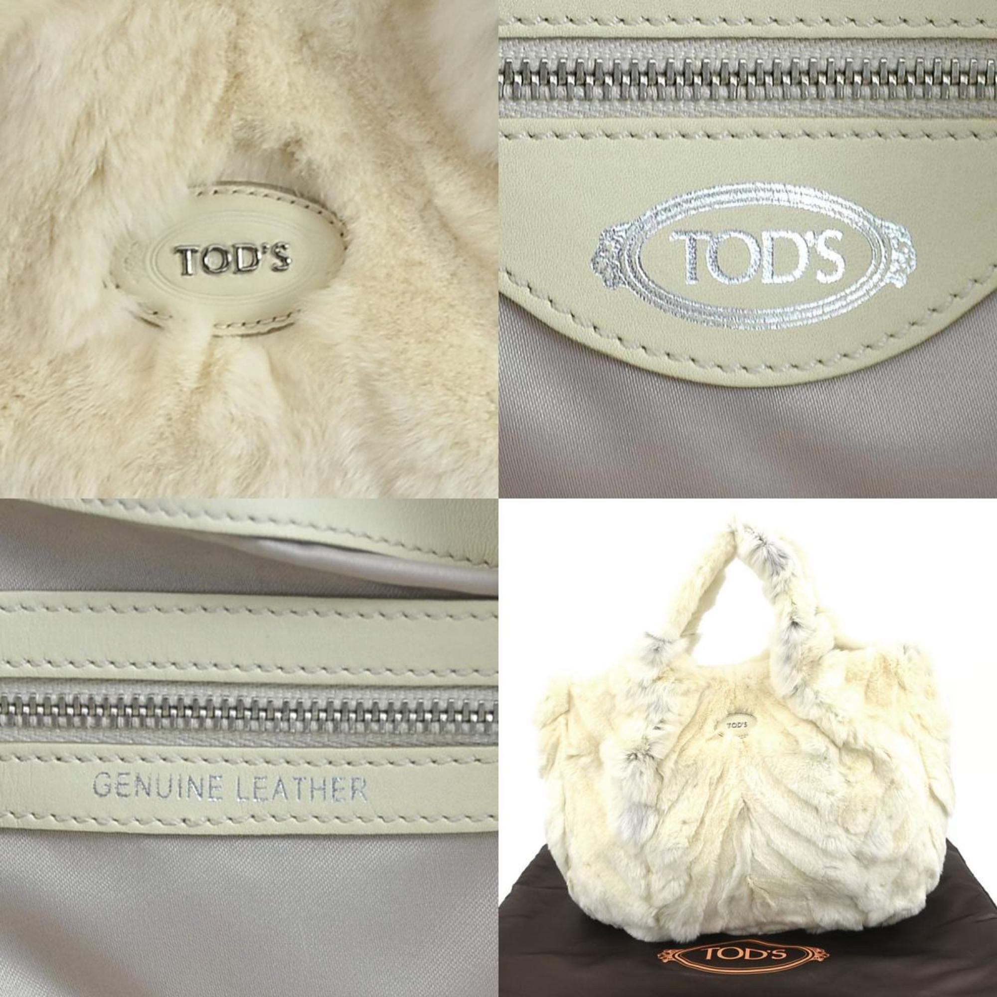 Tod's fur ivory handbag for women h30411a