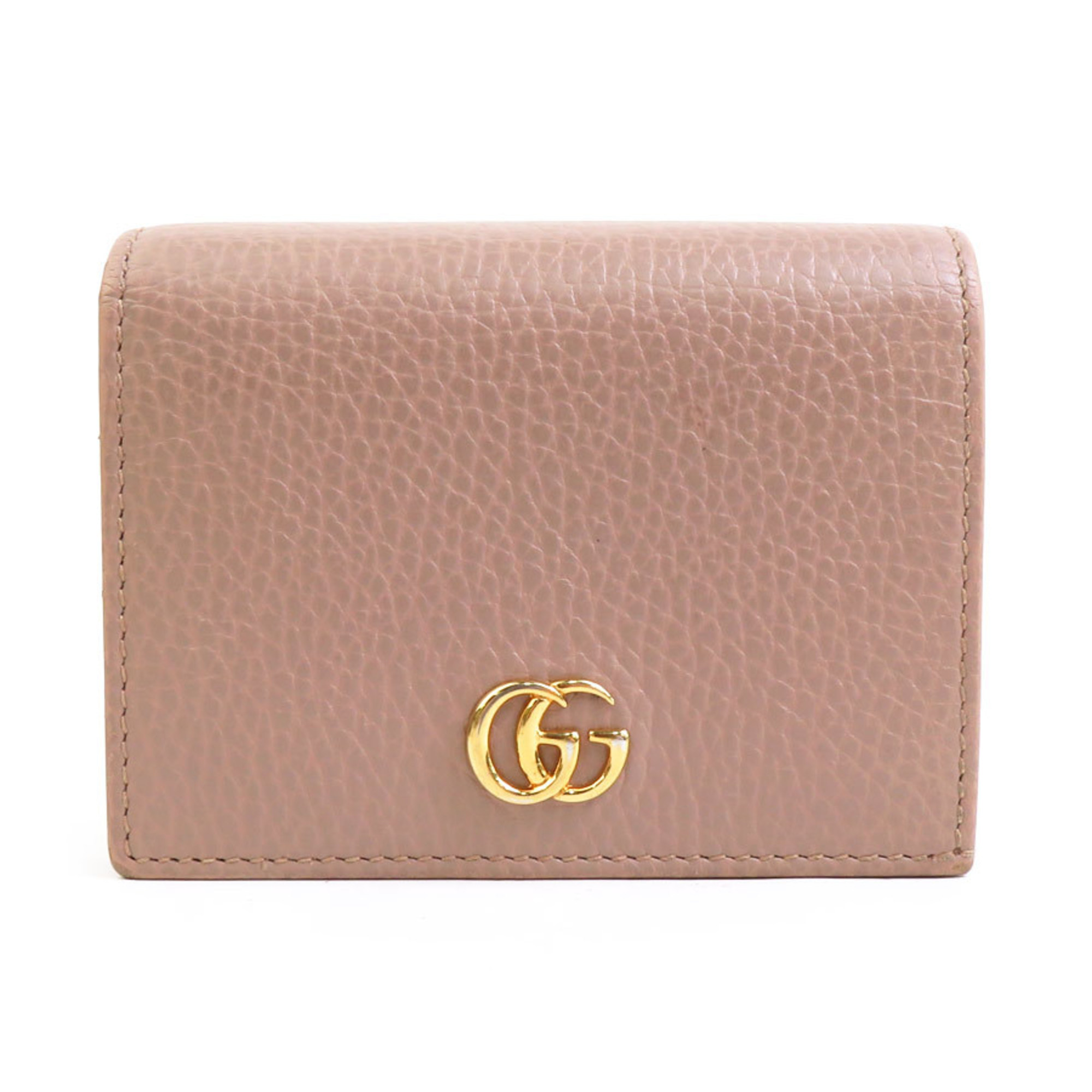 GUCCI Bi-fold wallet GG Marmont leather beige for men and women 456126 h30423g