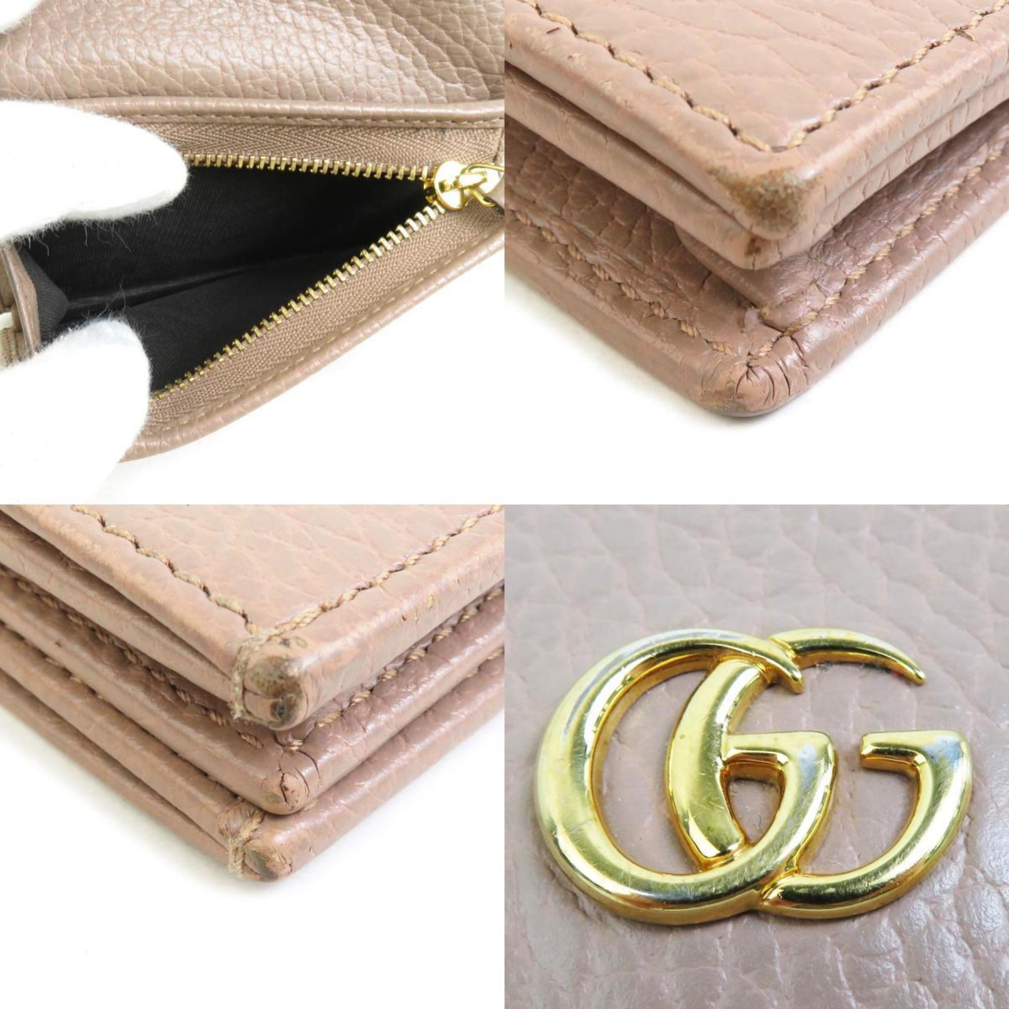 GUCCI Bi-fold wallet GG Marmont leather beige for men and women 456126 h30423g