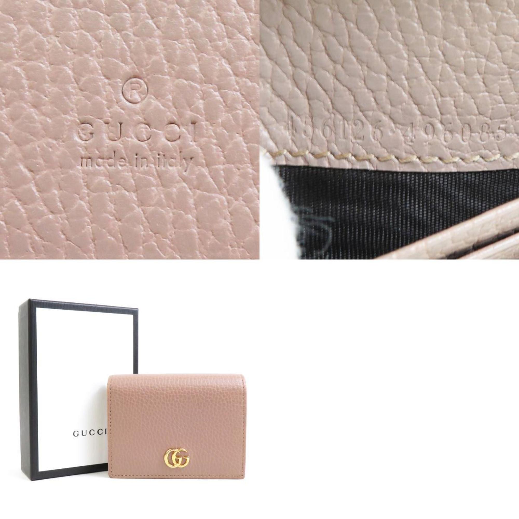 GUCCI Bi-fold wallet GG Marmont leather beige for men and women 456126 h30423g