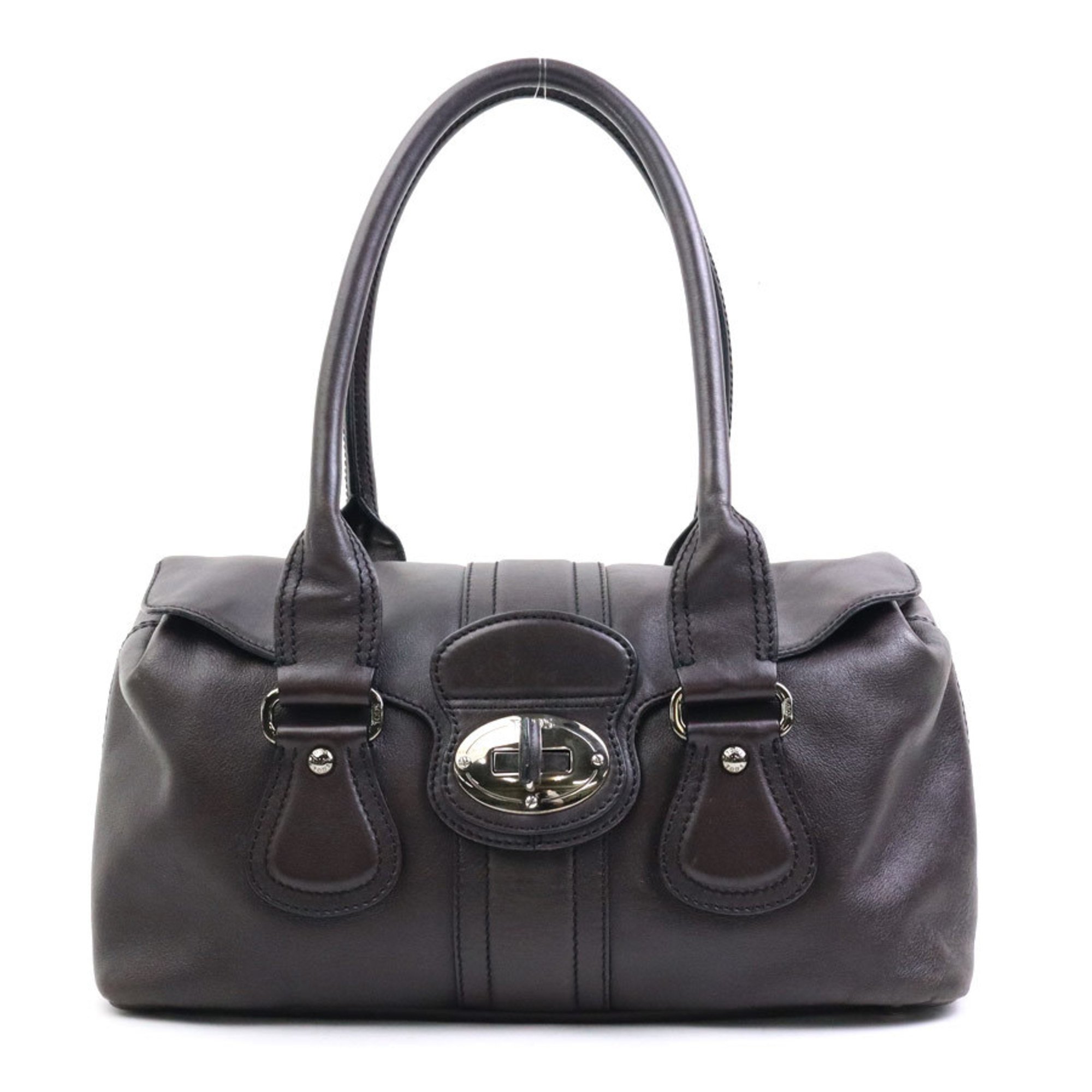 Tod's handbag leather dark brown women's a0422