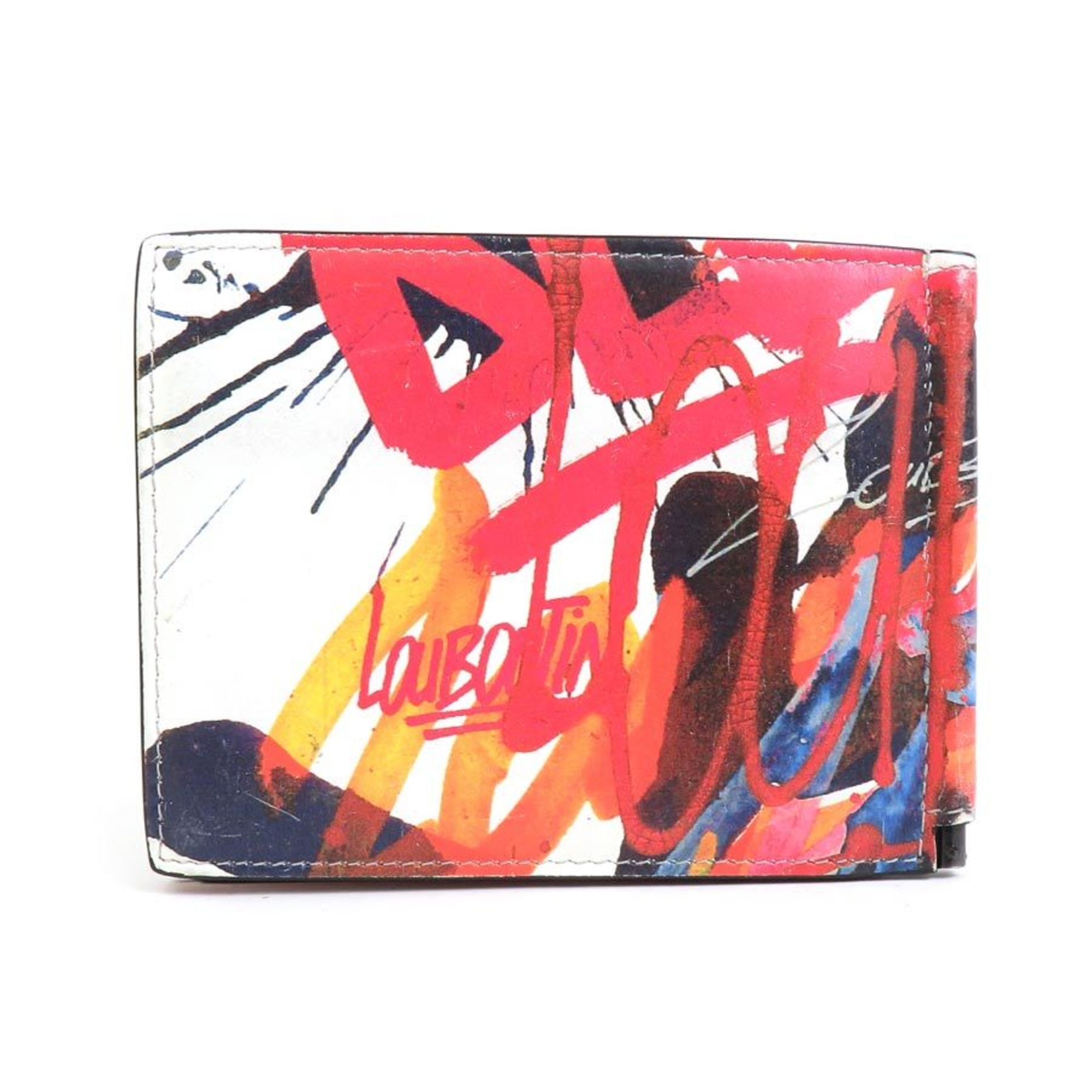 Christian Louboutin wallet in leather, white and multi-color, for men, h30426g