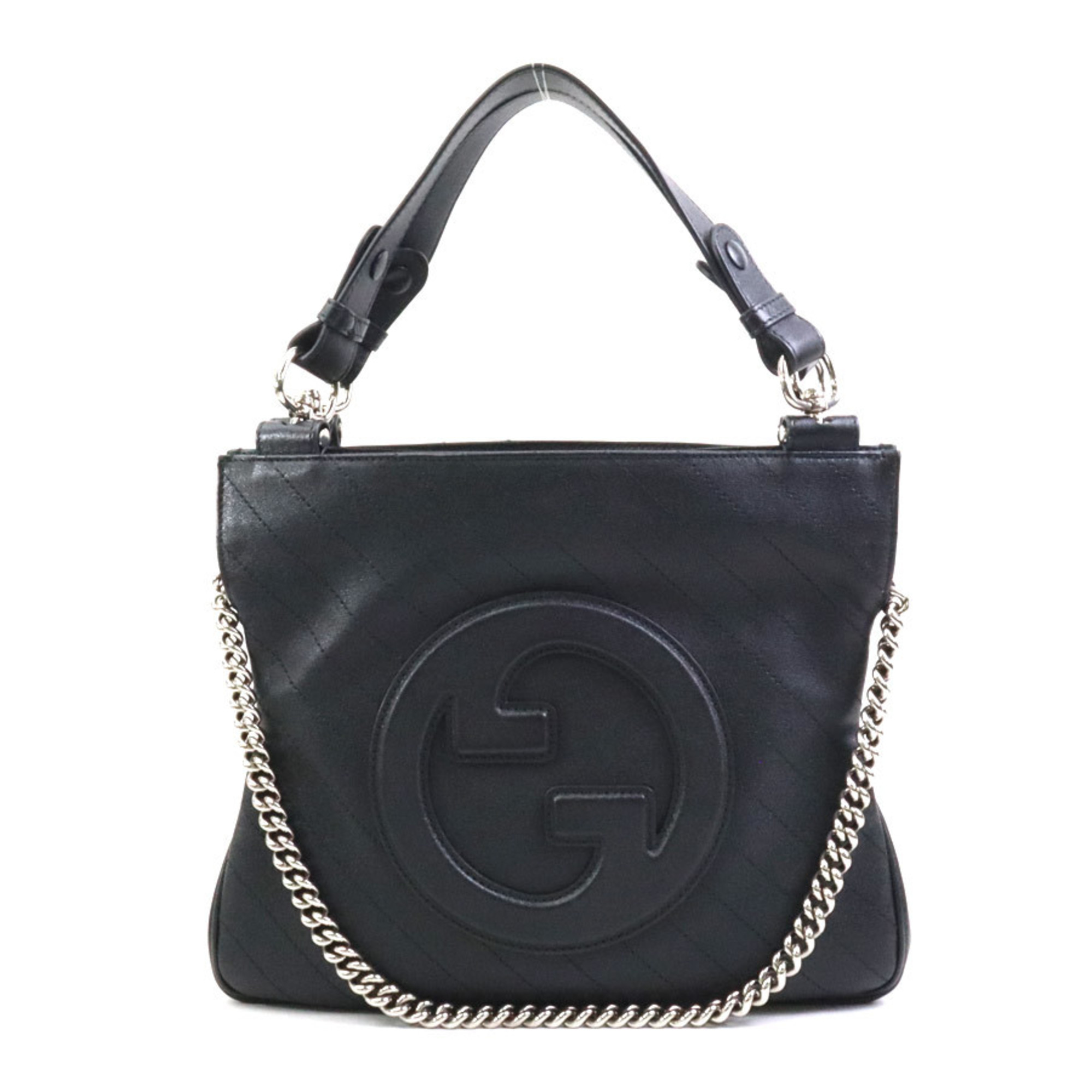 GUCCI Shoulder Bag Blondie Small Tote Leather Black Women's 751518 99942g