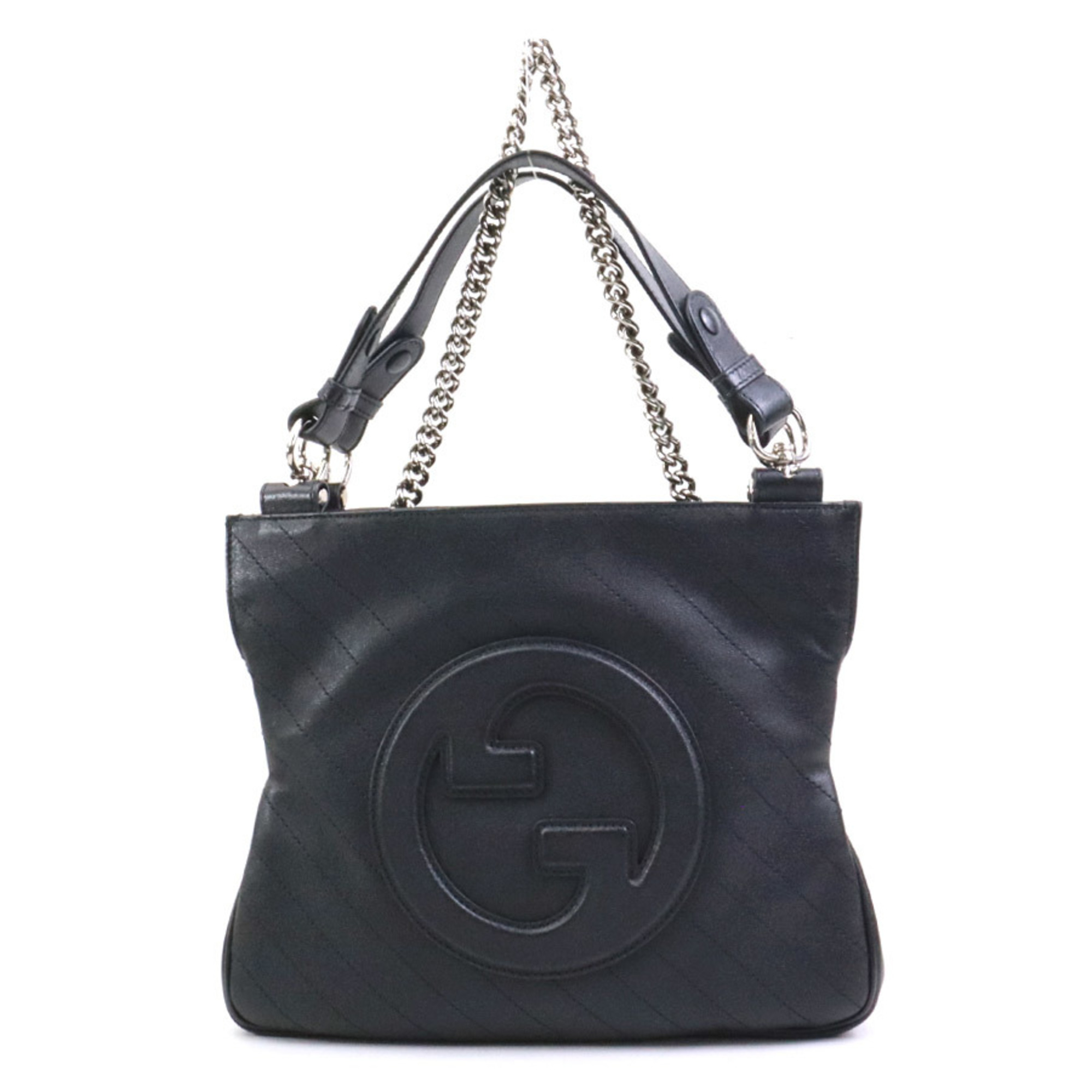 GUCCI Shoulder Bag Blondie Small Tote Leather Black Women's 751518 99942g