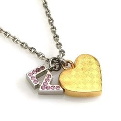 Louis Vuitton LOUIS VUITTON Necklace Pandantif Spiky Valentine Metal Gold x Silver Pink Men's Women's M67029 h30436g