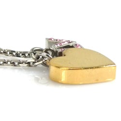 Louis Vuitton LOUIS VUITTON Necklace Pandantif Spiky Valentine Metal Gold x Silver Pink Men's Women's M67029 h30436g