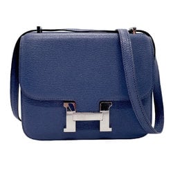 Hermes HERMES Shoulder Bag Constance Chevre Mysore Blue Brighton Silver Women's z1981