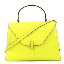 Valextra Handbag Shoulder Bag Iside Large Leather Neon Yellow Women's a0427