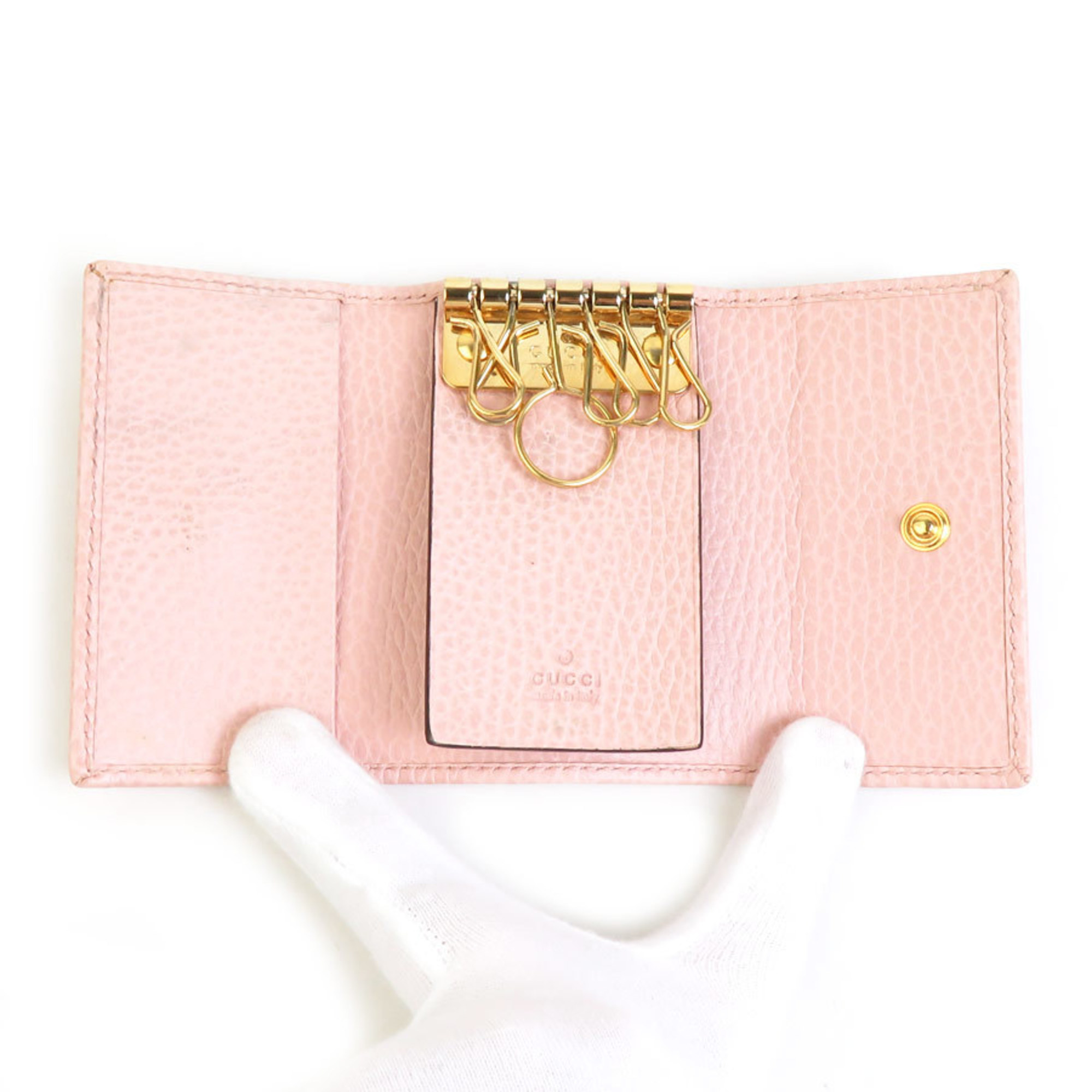 GUCCI GG Marmont Leather Key Case Pink Women's 456118 h30425j