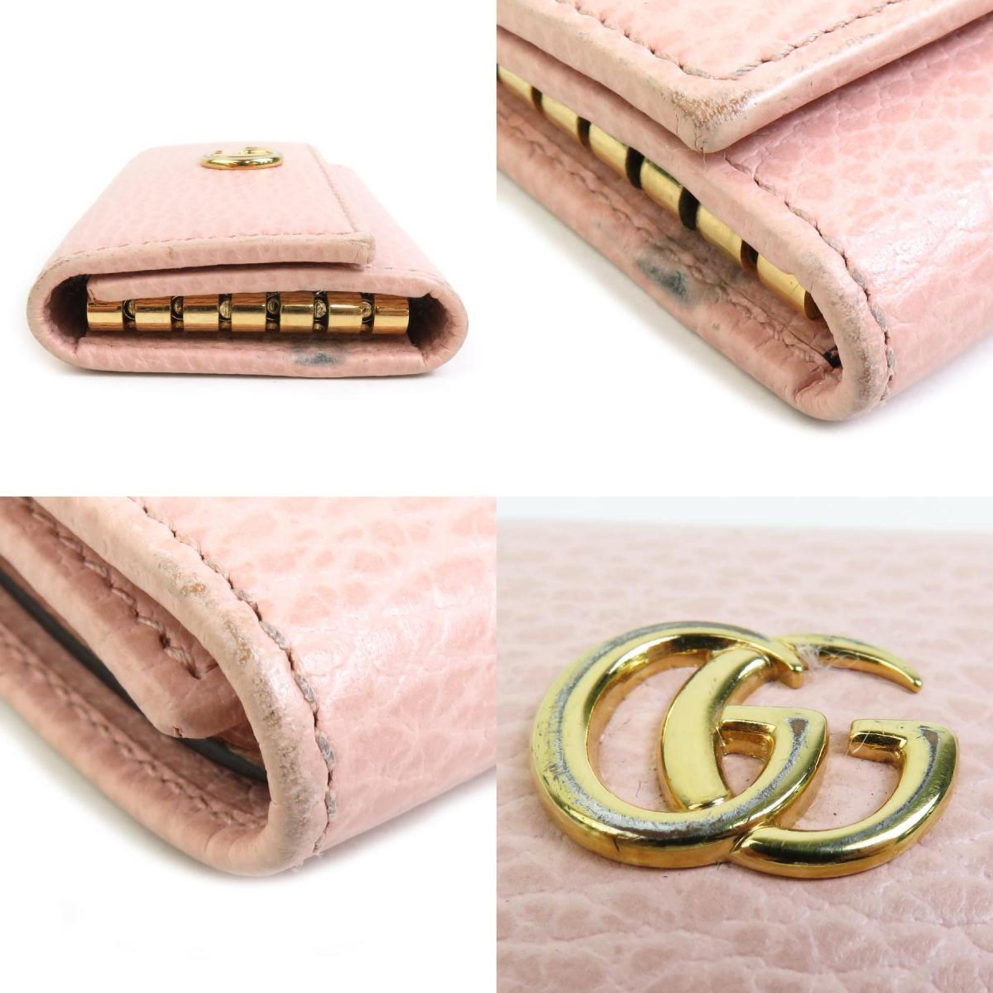 GUCCI GG Marmont Leather Key Case Pink Women's 456118 h30425j